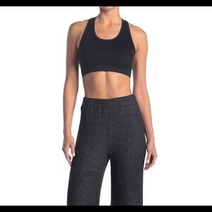 Splendid Suede & Jersey Racerback Sport Bra